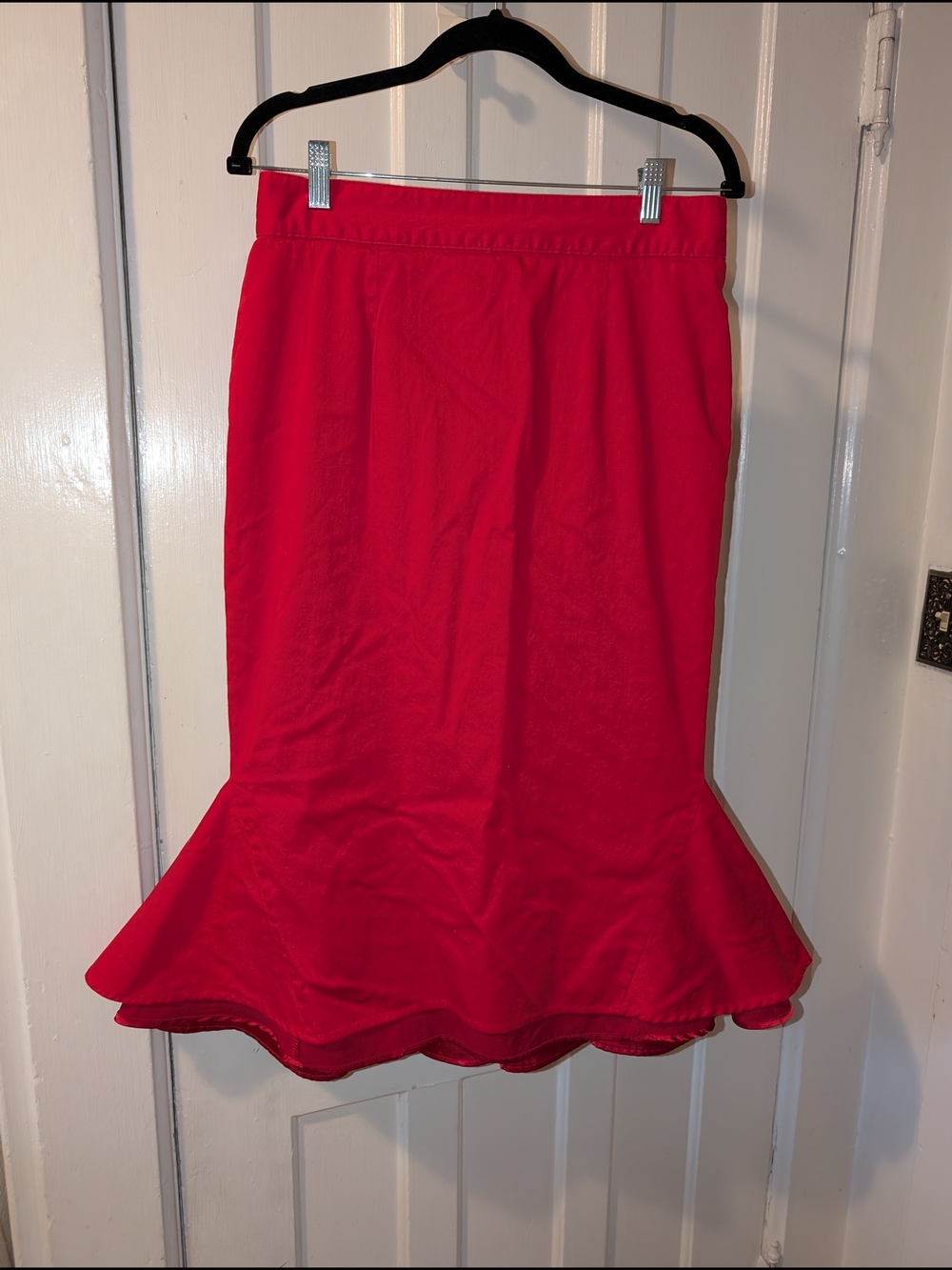 Deadly Dames Micheline Pitt Red Flamenco Mermaid Wiggle Skirt XL Pinup Rockabill